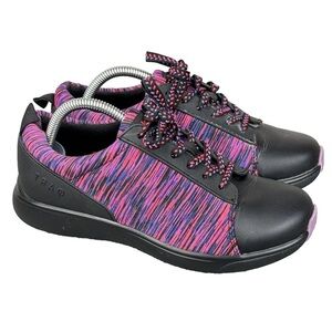 Alegria TRAQ Sneakers Sz US 6-6.5 EU 36 Black Pink Fabric + Faux Leather Qest